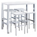 Natividad 5-piece Pub Height Bar Table Set White High Gloss - Walo Furniture 