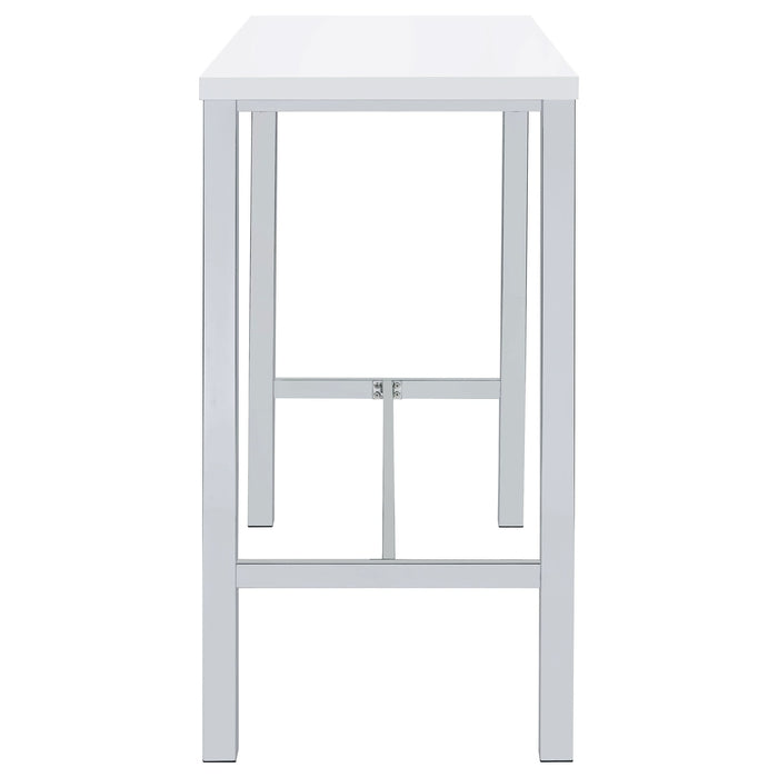 Natividad 5-piece Pub Height Bar Table Set White High Gloss - Walo Furniture 