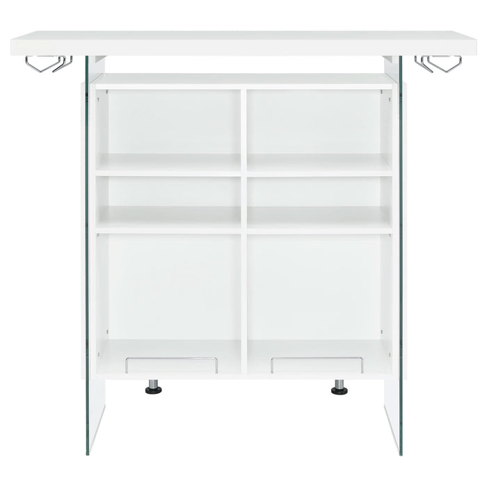 Acosta Freestanding Home Bar Wine Cabinet White High Gloss