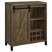 Arlington Sliding Door Home Bar Wine Cabinet Rustic Oak - Walo Furniture 