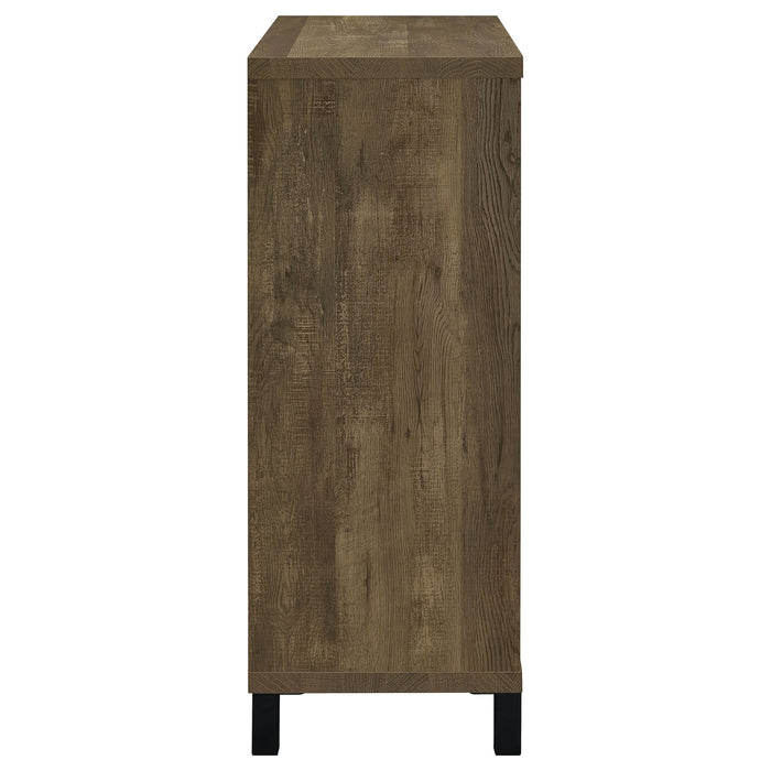 Arlington Sliding Door Home Bar Wine Cabinet Rustic Oak - Walo Furniture 