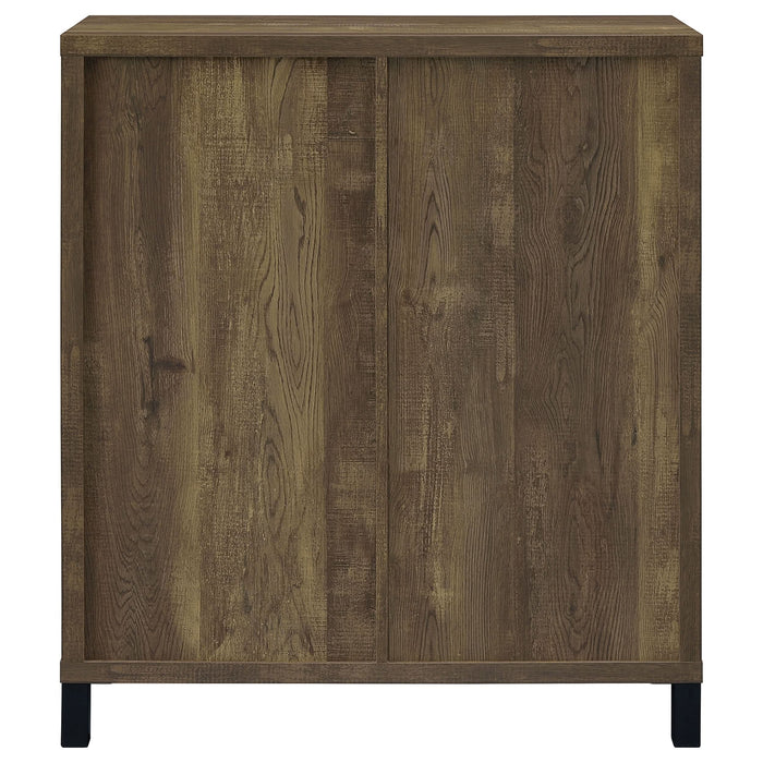 Arlington Sliding Door Home Bar Wine Cabinet Rustic Oak - Walo Furniture 