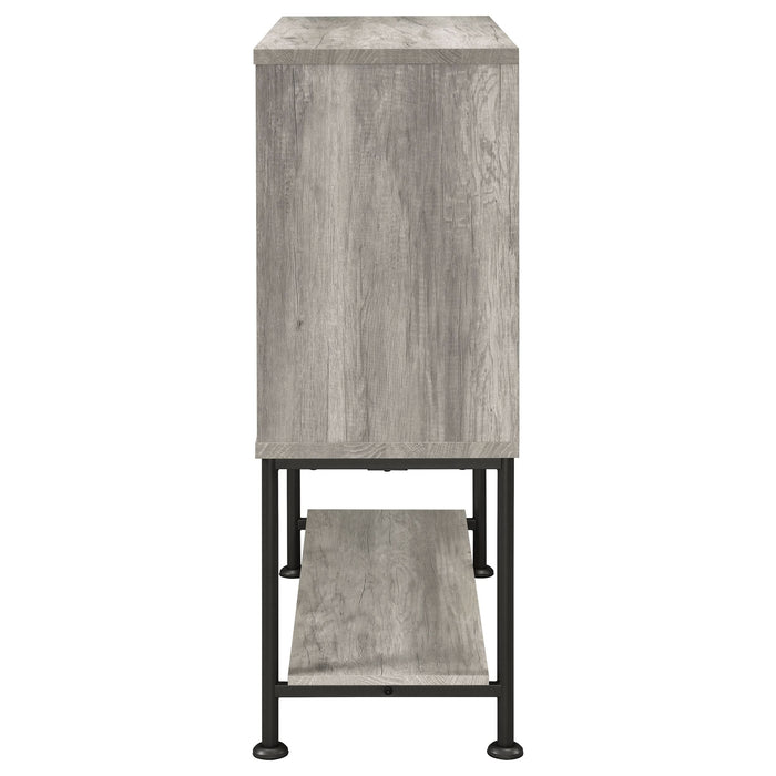 Claremont Sliding Door Home Bar Wine Cabinet Grey Driftwood - Walo Furniture 