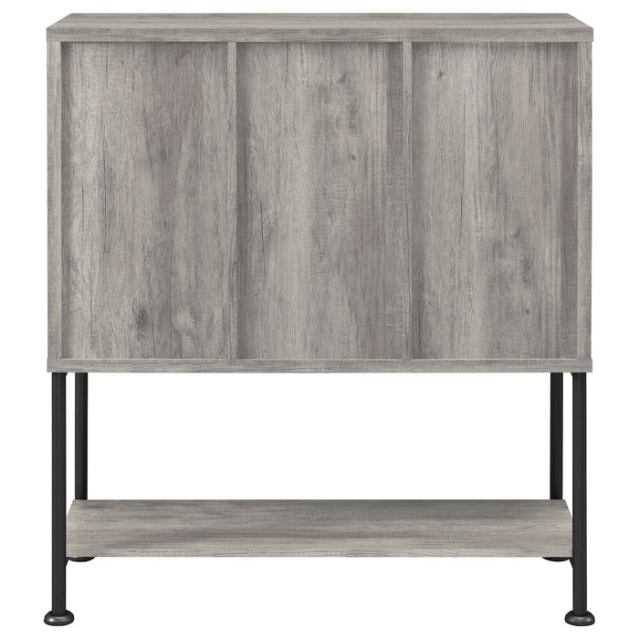 Claremont Sliding Door Home Bar Wine Cabinet Grey Driftwood - Walo Furniture 