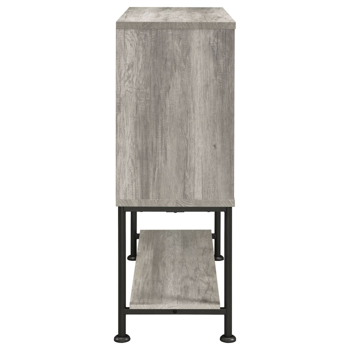 Claremont Sliding Door Home Bar Wine Cabinet Grey Driftwood - Walo Furniture 