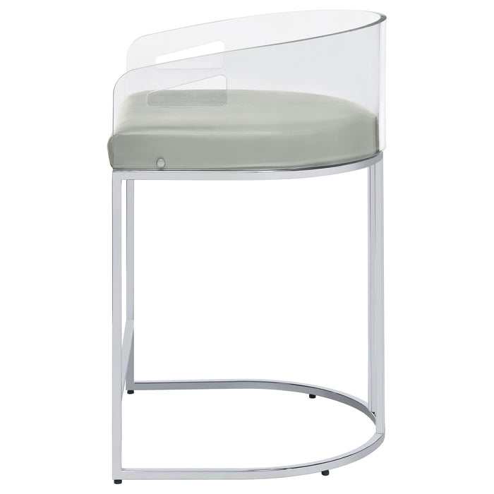 Thermosolis Clear Acrylic Counter Chair Chrome (Set of 2) - Walo Furniture 