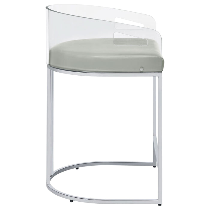 Thermosolis Clear Acrylic Counter Chair Chrome (Set of 2) - Walo Furniture 