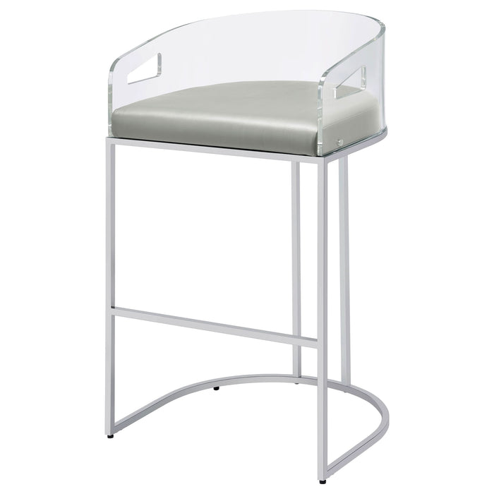 Thermosolis Clear Acrylic Bar Chair Chrome (Set of 2) - Walo Furniture 