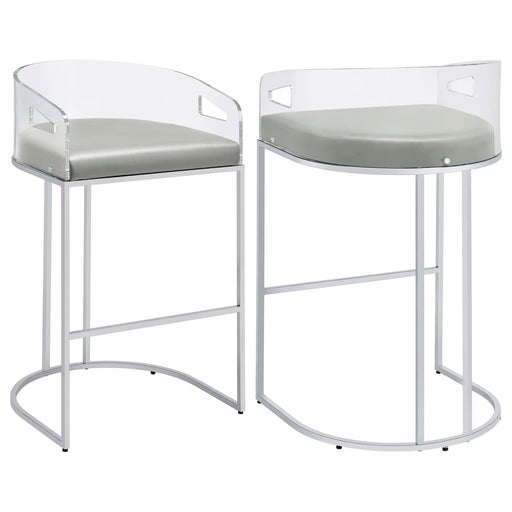 Thermosolis Clear Acrylic Bar Chair Chrome (Set of 2) - Walo Furniture 