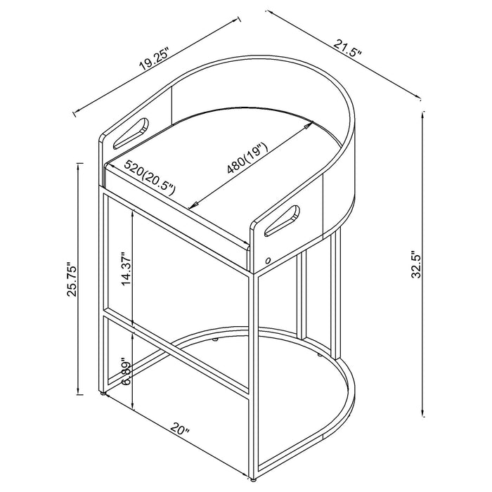 Thermosolis Clear Acrylic Counter Chair Chrome (Set of 2) - Walo Furniture 