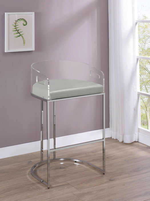 Thermosolis Clear Acrylic Bar Chair Chrome (Set of 2) - Walo Furniture 