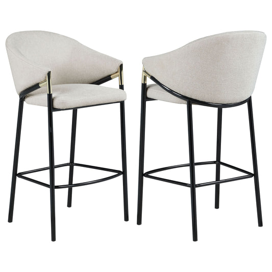 Chadwick Fabric Upholstered Bar Chair Beige (Set of 2) - Walo Furniture 