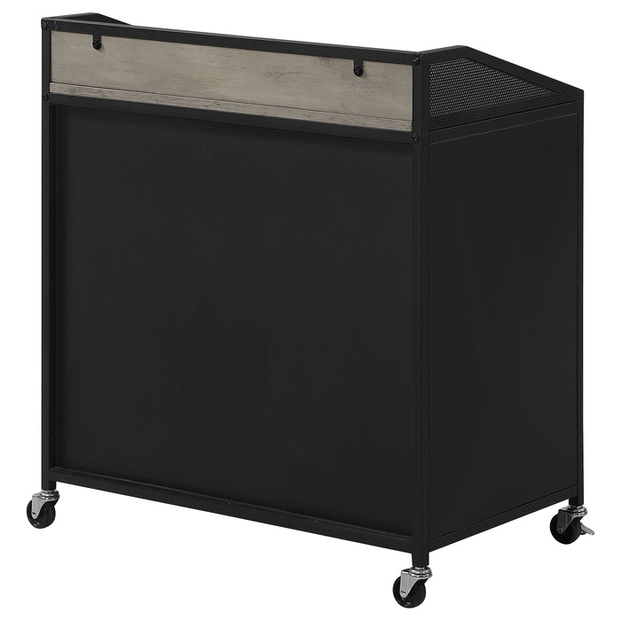 Arlette 2-door Mobile Home Bar Wine Cabinet Sandy Black