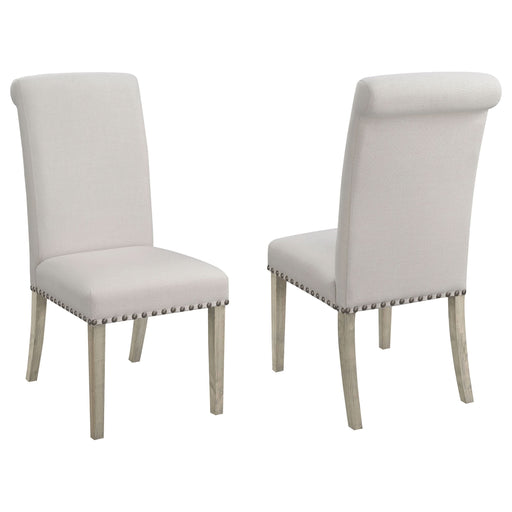 Salem Fabric Upholstered Dining Side Chair Beige (Set of 2) - Walo Furniture 