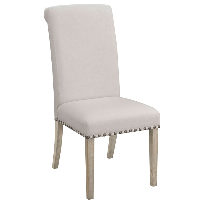 Salem Fabric Upholstered Dining Side Chair Beige (Set of 2) - Walo Furniture 