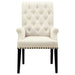 Alana Fabric Upholstered Dining Arm Chair Beige - Walo Furniture 