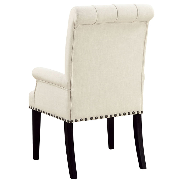 Alana Fabric Upholstered Dining Arm Chair Beige - Walo Furniture 