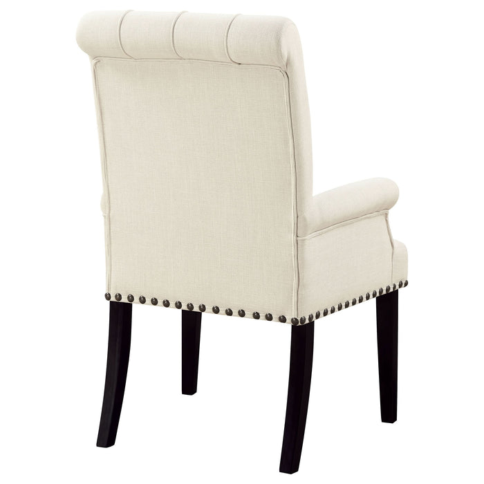 Alana Fabric Upholstered Dining Arm Chair Beige - Walo Furniture 