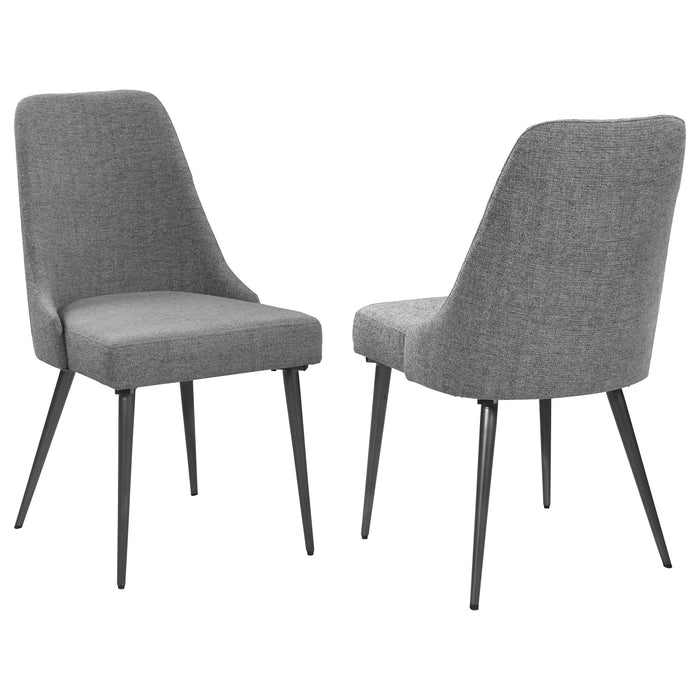 Alan Fabric Upholstered Dining Side Chair Grey (Set of 2) - Walo Furniture 