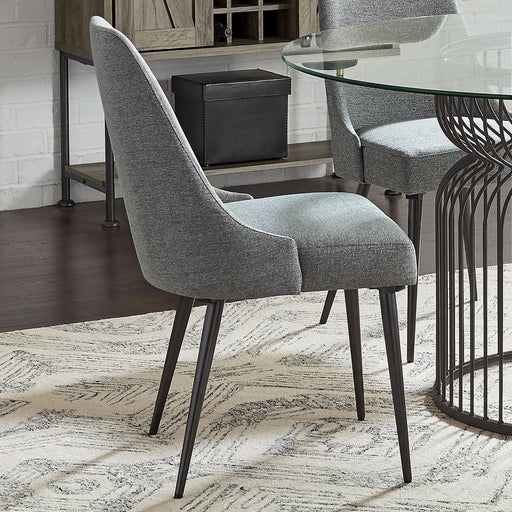 Alan Fabric Upholstered Dining Side Chair Grey (Set of 2) - Walo Furniture 