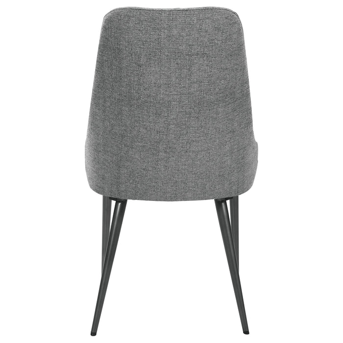 Alan Fabric Upholstered Dining Side Chair Grey (Set of 2) - Walo Furniture 