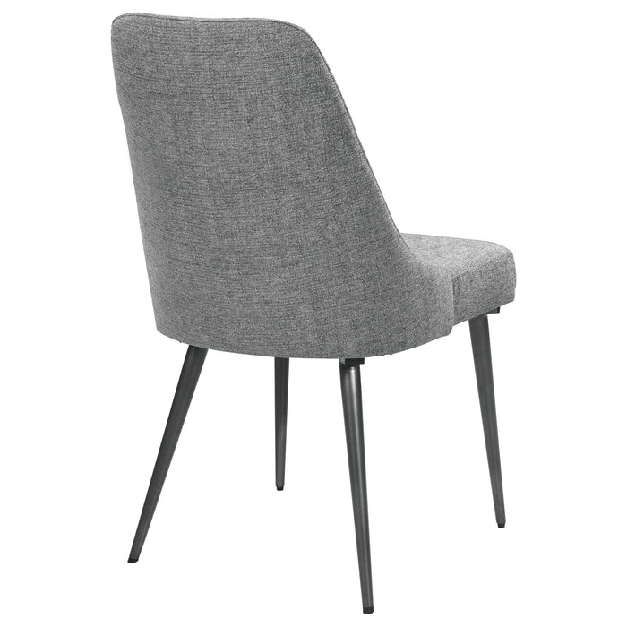 Alan Fabric Upholstered Dining Side Chair Grey (Set of 2) - Walo Furniture 