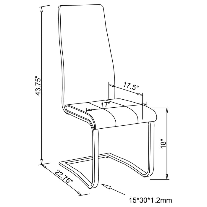 Montclair Upholstered Dining Side Chair White (Set of 4) - Walo Furniture 