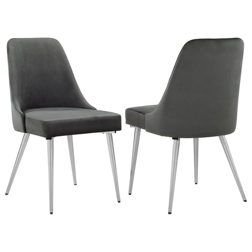 Cabianca Upholstered Dining Side Chair Grey (Set of 2) - Walo Furniture 