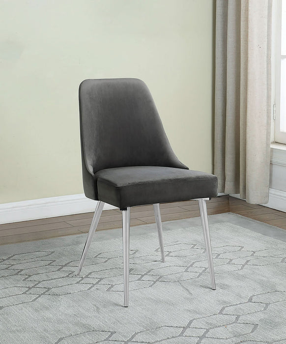 Cabianca Upholstered Dining Side Chair Grey (Set of 2) - Walo Furniture 