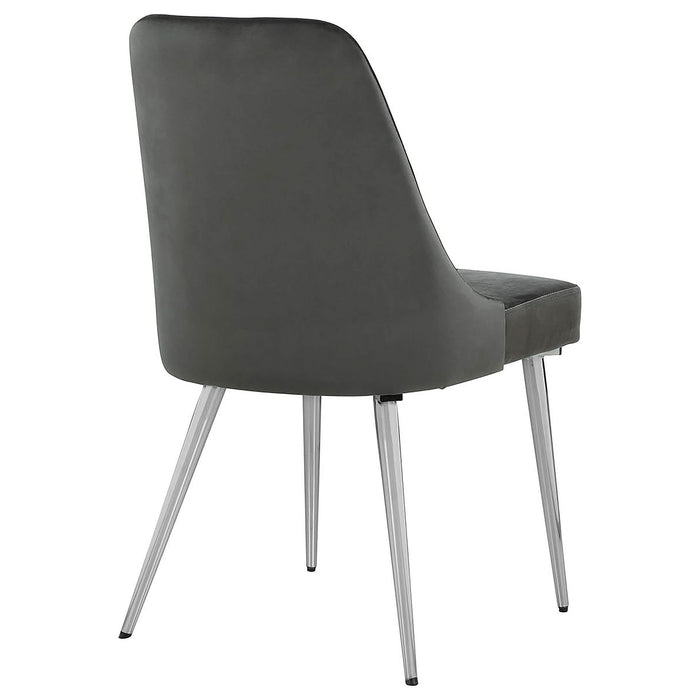 Cabianca Upholstered Dining Side Chair Grey (Set of 2) - Walo Furniture 