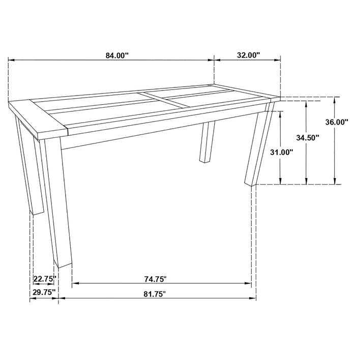 Coleman 84-inch Counter Height Dining Table Golden Brown - Walo Furniture 