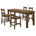 Coleman 5-piece Counter Height Dining Set Golden Brown - Walo Furniture 