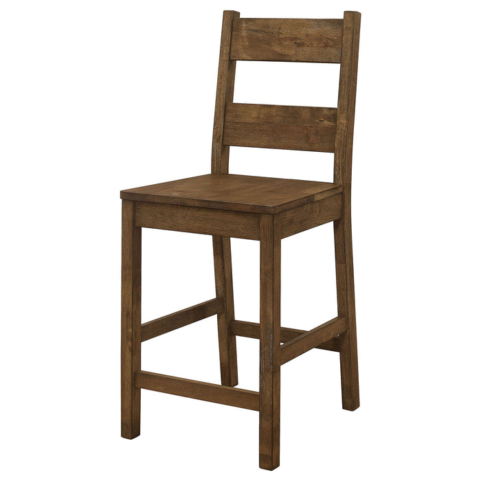 Coleman Wood Counter Chair Rustic Golden Brown (Set of 2) - Walo Furniture 