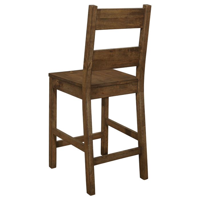 Coleman Wood Counter Chair Rustic Golden Brown (Set of 2) - Walo Furniture 