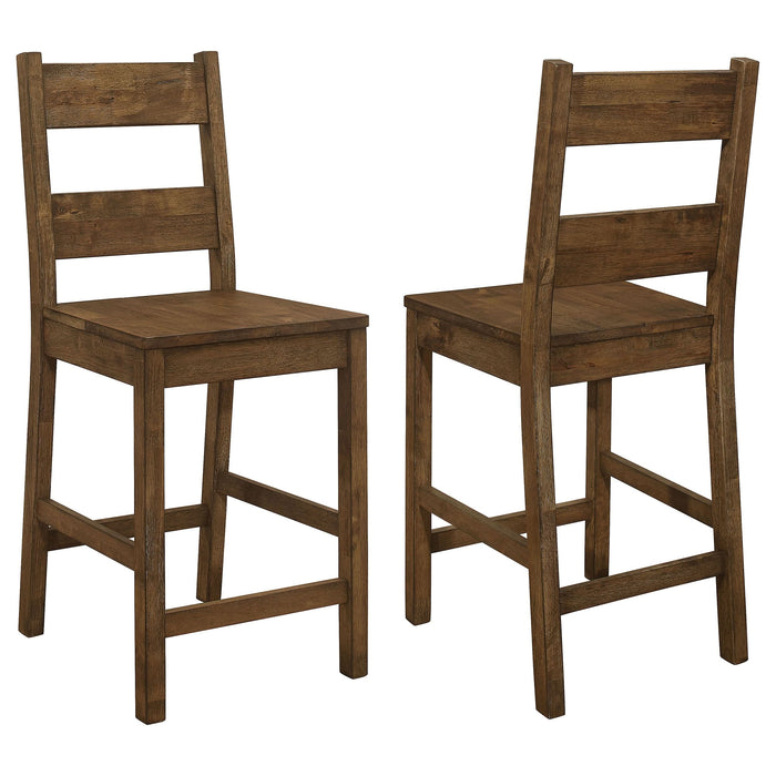 Coleman Wood Counter Chair Rustic Golden Brown (Set of 2) - Walo Furniture 