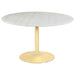 Kella Round 50-inch Marble Top Dining Table White Marble - Walo Furniture 