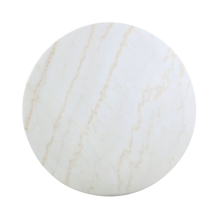 Kella Round 50-inch Marble Top Dining Table White Marble - Walo Furniture 