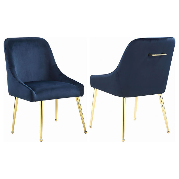 Mayette Upholstered Dining Side Chair Blue (Set of 2) - Walo Furniture 