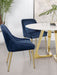 Mayette Upholstered Dining Side Chair Blue (Set of 2) - Walo Furniture 