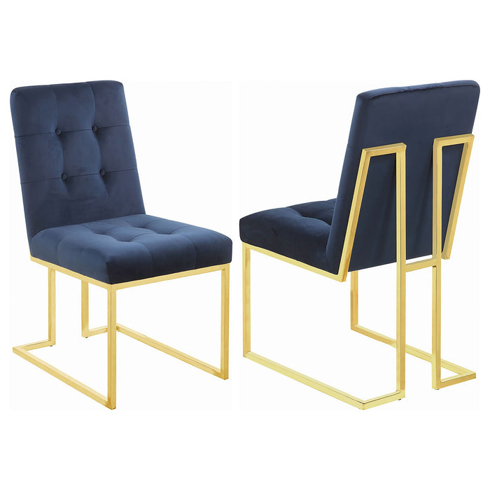 Cisco Velvet Upholstered Dining Side Chair Gold (Set of 2) - Walo Furniture 