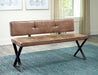 Abbott Leatherette Upholstered Dining Bench Antique Brown - Walo Furniture 