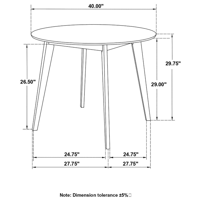 Breckenridge Round 40-inch Round Dining Table Matte White - Walo Furniture 