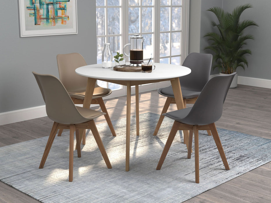 Breckenridge Round 40-inch Round Dining Table Matte White - Walo Furniture 