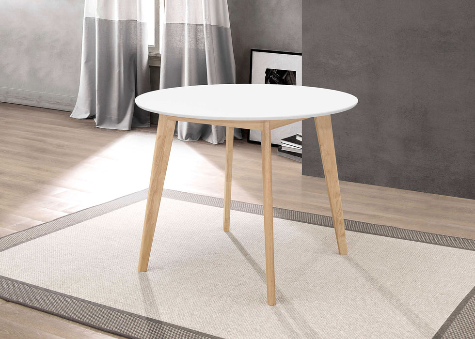 Breckenridge Round 40-inch Round Dining Table Matte White - Walo Furniture 