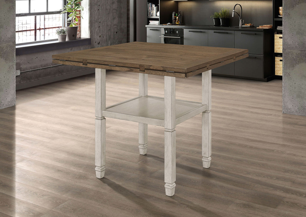 Sarasota 60-inch Extension Counter Dining Table Rustic Cream - Walo Furniture 