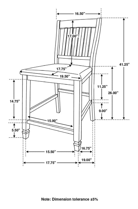 Sarasota Wood Counter Chair Rustic Cream (Set of 2) - Walo Furniture 