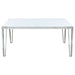 Pauline Rectangular 64-inch Glass Top Dining Table Chrome - Walo Furniture 