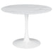 Arkell Round 40-inch Faux Marble Top Dining Table White - Walo Furniture 