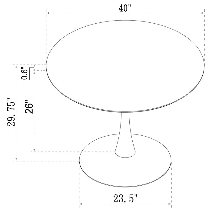 Arkell Round 40-inch Faux Marble Top Dining Table White - Walo Furniture 