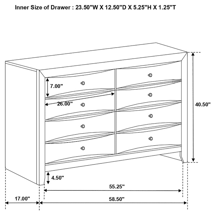 Briana 8-drawer Dresser Black - Walo Furniture 